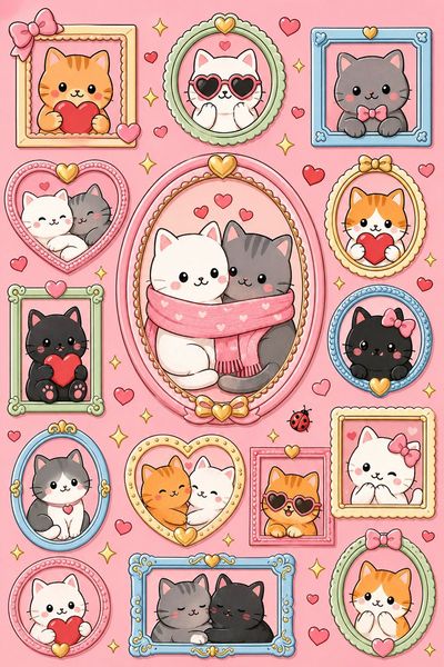 Kawaii Cat Frame Collection