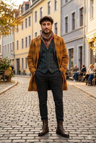 Autumn Stroll in European Elegance