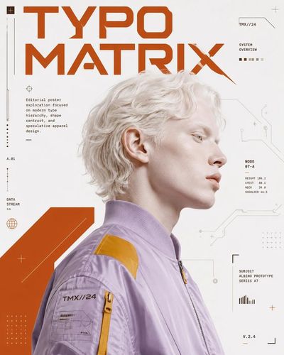 A striking side-profile portrait blends fashion with futuristic tech
