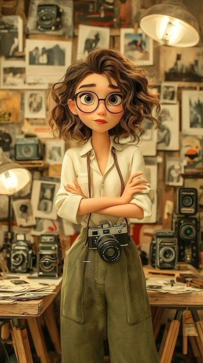 Nostalgic Clicks: A Pixar-Style Photographer