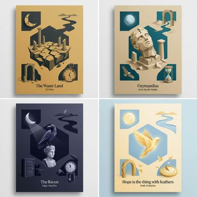 Poetic Geometry: 3D Abstract Posters Inspired by Famous Poems