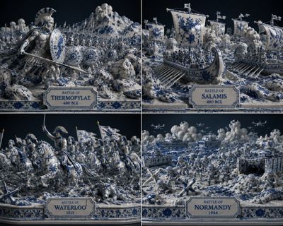Ming dynasty porcelain transforms famous battles into fragile ceramic scenes