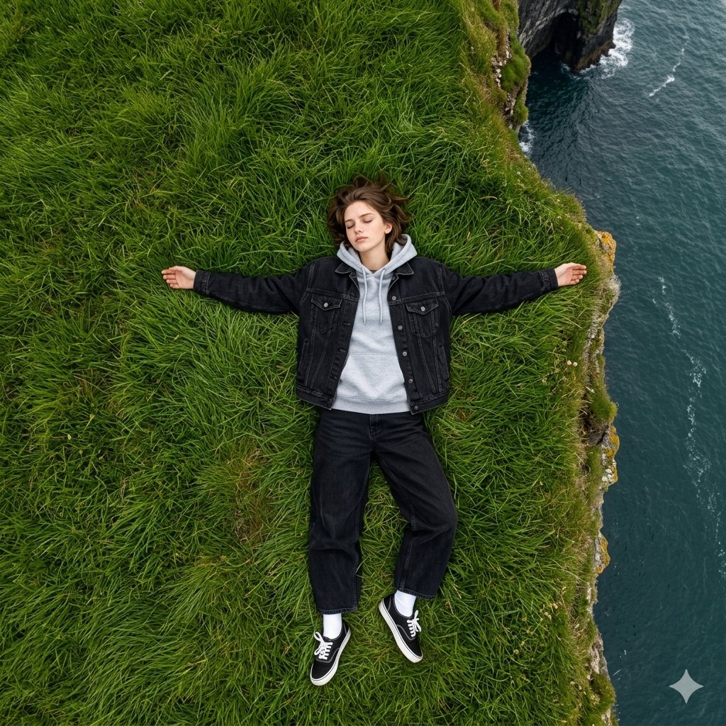 Aerial Serenity: Man in Nature's Embrace