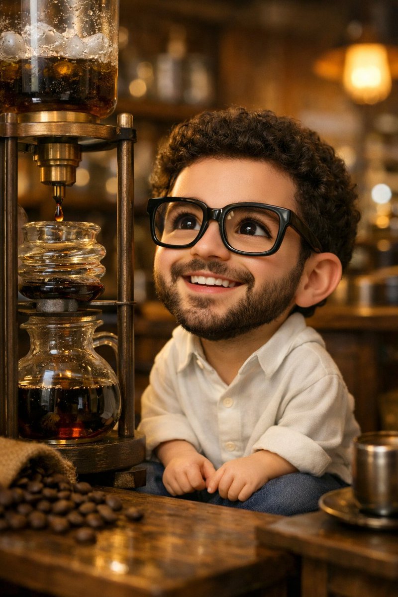 Chibi Café Magic: Tiny Brew in Golden Glow