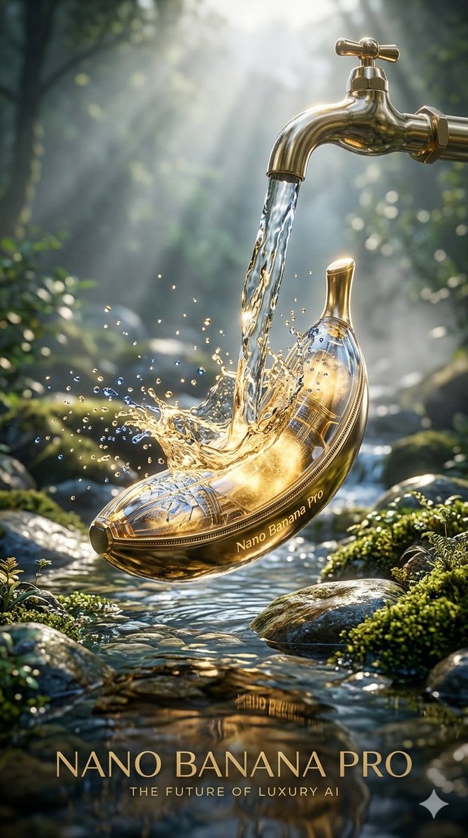 Golden tea cup catches crystal water beneath mountain stream tap