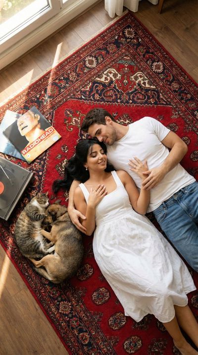 Intimate Moments on a Vintage Rug