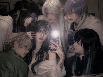 Mirror Selfie Surrounded by Cosplay Characters