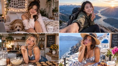 Four Influencers in Diverse Settings with Heart-Stealing Poses