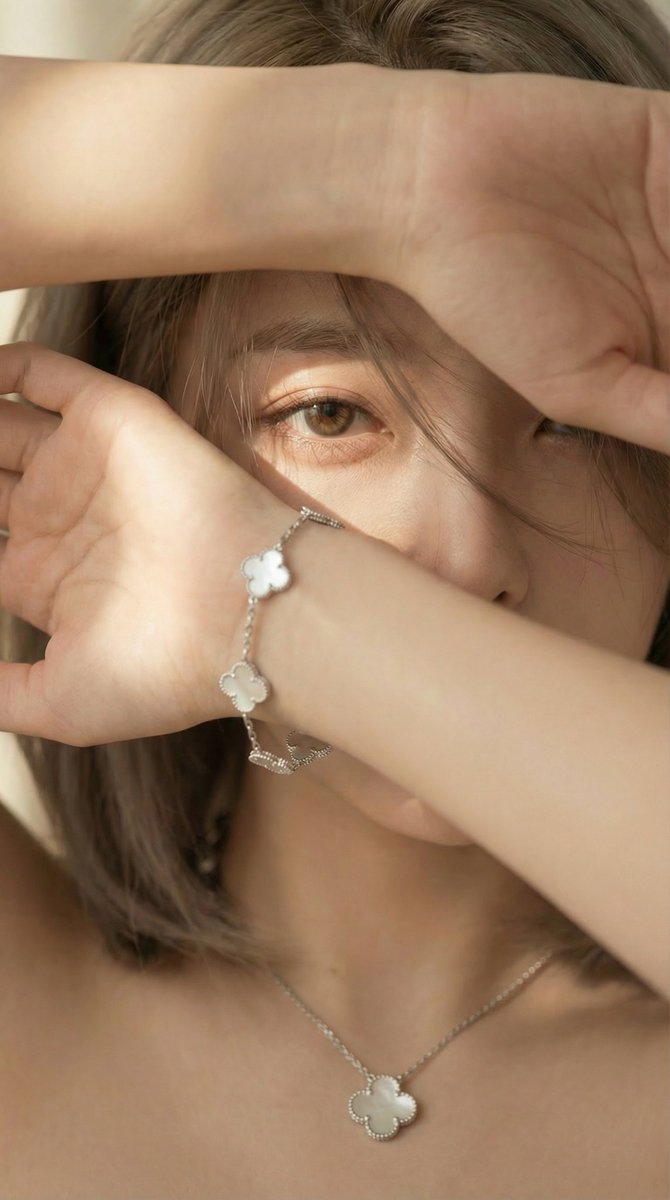 Embracing Fortune with Silver Clovers
