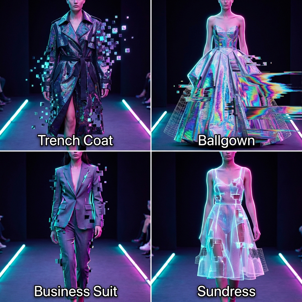 Glitch Fashion Meets Cyberpunk Elegance
