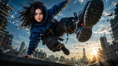Urban Acrobatics: Defiance in a Dystopian Landscape