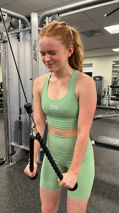 Sadie Sink fights through the final rep with grit.