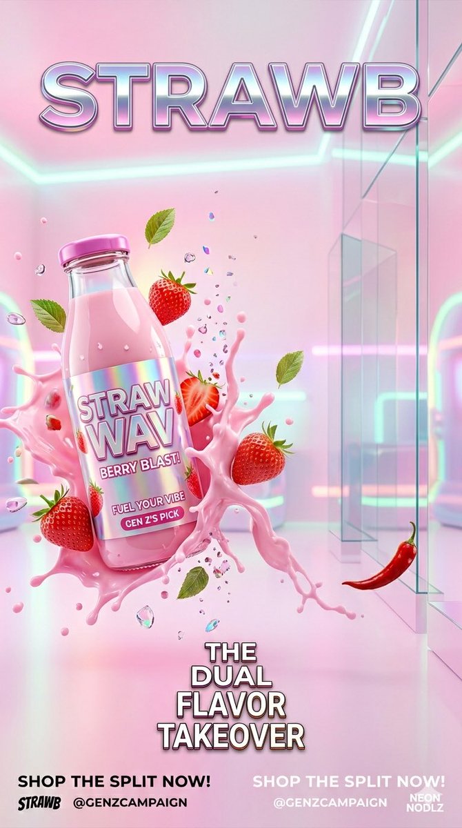 Futuristic Fusion: Strawberry Milk vs. Spicy Ramen