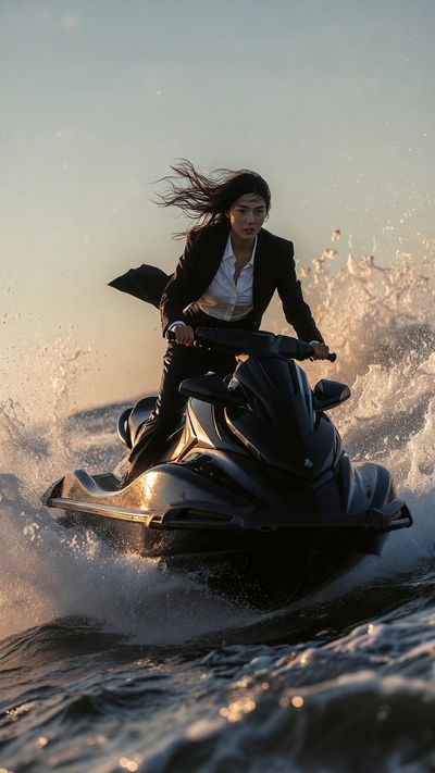 Sunset Chase: Spy on the Waves