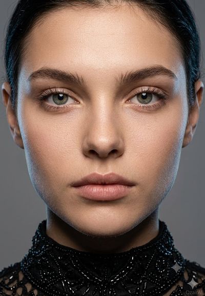 A hyper-detailed face fills the frame with quiet intensity