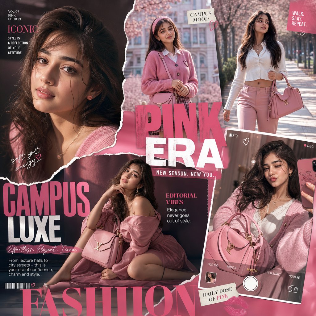 Luxury Fashion Collage: The Essence of Modern College Style