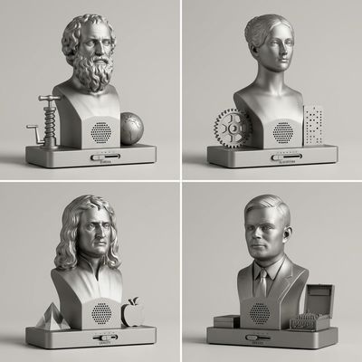 Famous Minds in Precision Machined Busts