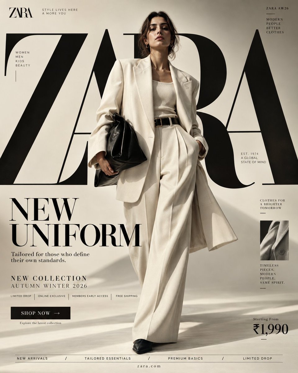 H&M 'New Uniform' Campaign Featuring Bold Typography and Urban Fashion
