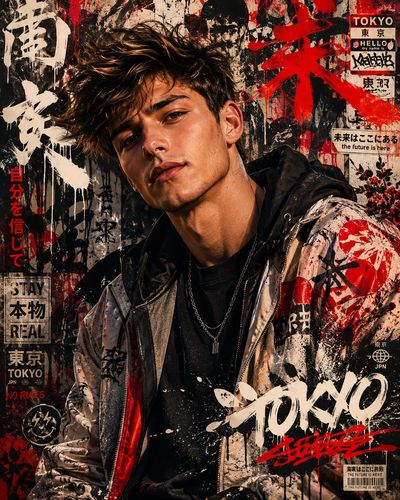 Urban Elegance: Japanese Graffiti Fusion