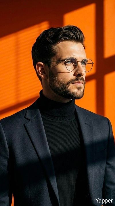Golden Hour Shadows: Stylish Portrait in 8K