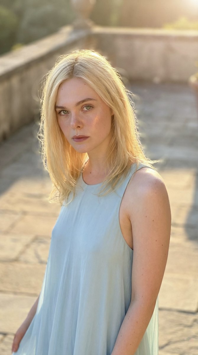 Golden Hour Glow: Intense Portrait of Elle Fenning