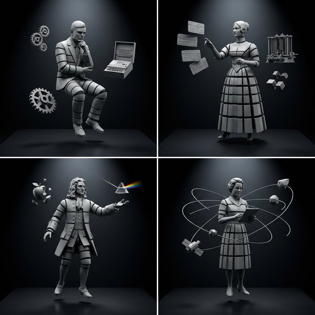 Gravity-Defying Genius: Floating Mathematicians