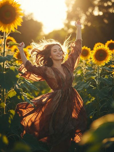 Euphoric Dance in a Sunflower Dream