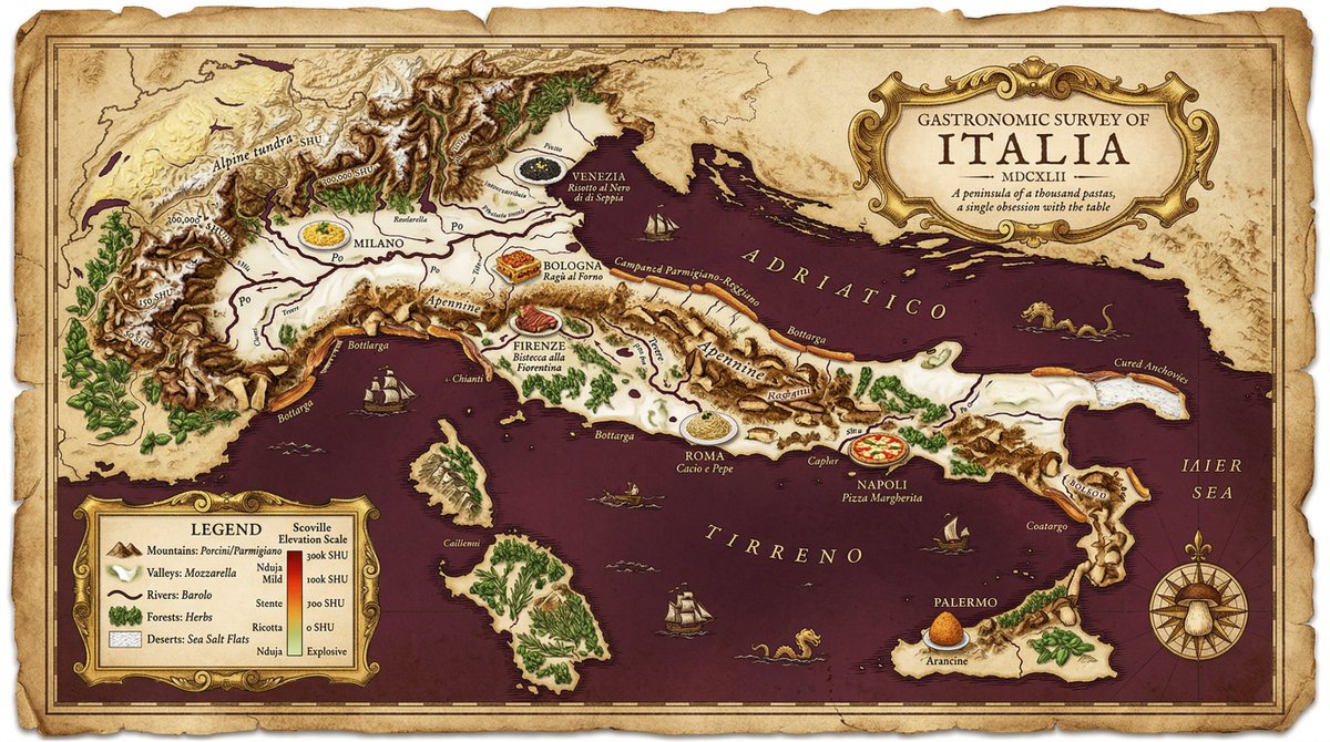 Culinary Cartography: A Spiced Topography of Flavorful Terrain