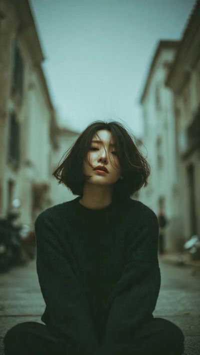 Moody Elegance: A Portrait in the Alley