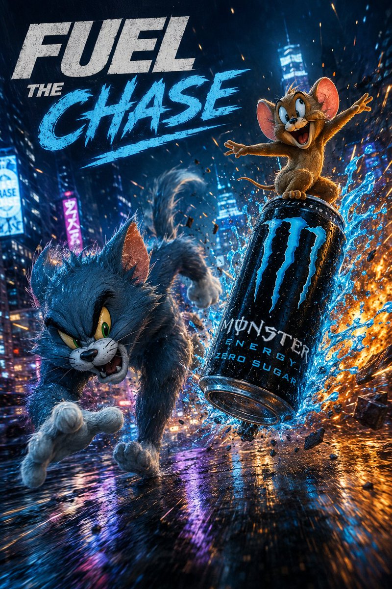 Neon Rooftop Ruckus: Tom and Jerry Unleashed