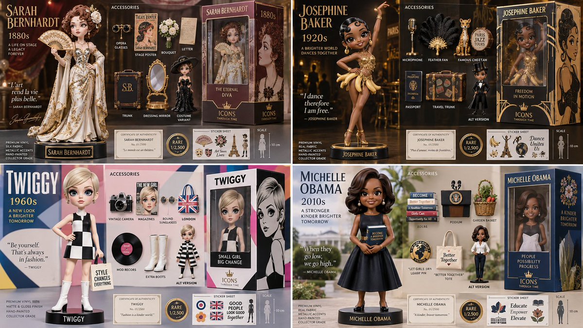 1880s vaudeville influencer becomes a vintage toy collectible set