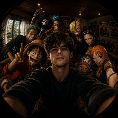 Intimate Anime Crossover: A Selfie in Cinematic Shadows