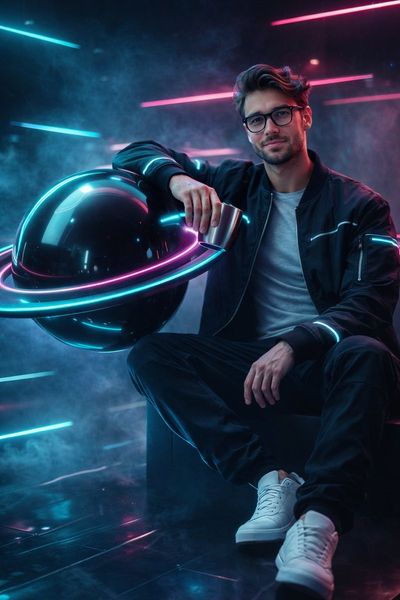 Neon Cyberpunk Portrait of a Techwear Trendsetter