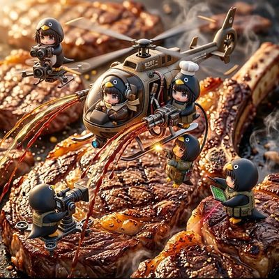 Miniature Aerial Team Executes Precision Sauce Mission Over Giant Grill