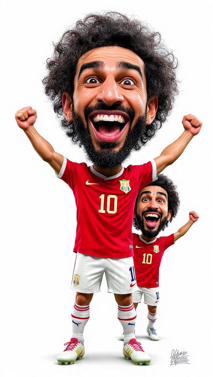 Celebrating victory in vibrant red kit with joyful expression