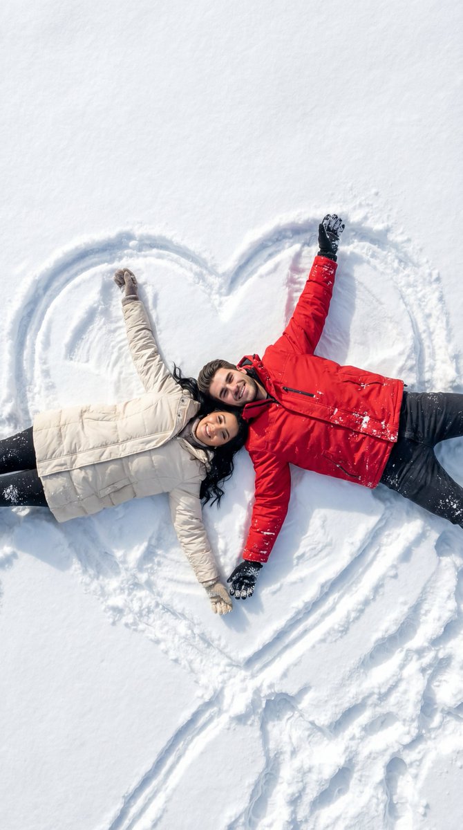 Cinematic Love in a Snowy Heart