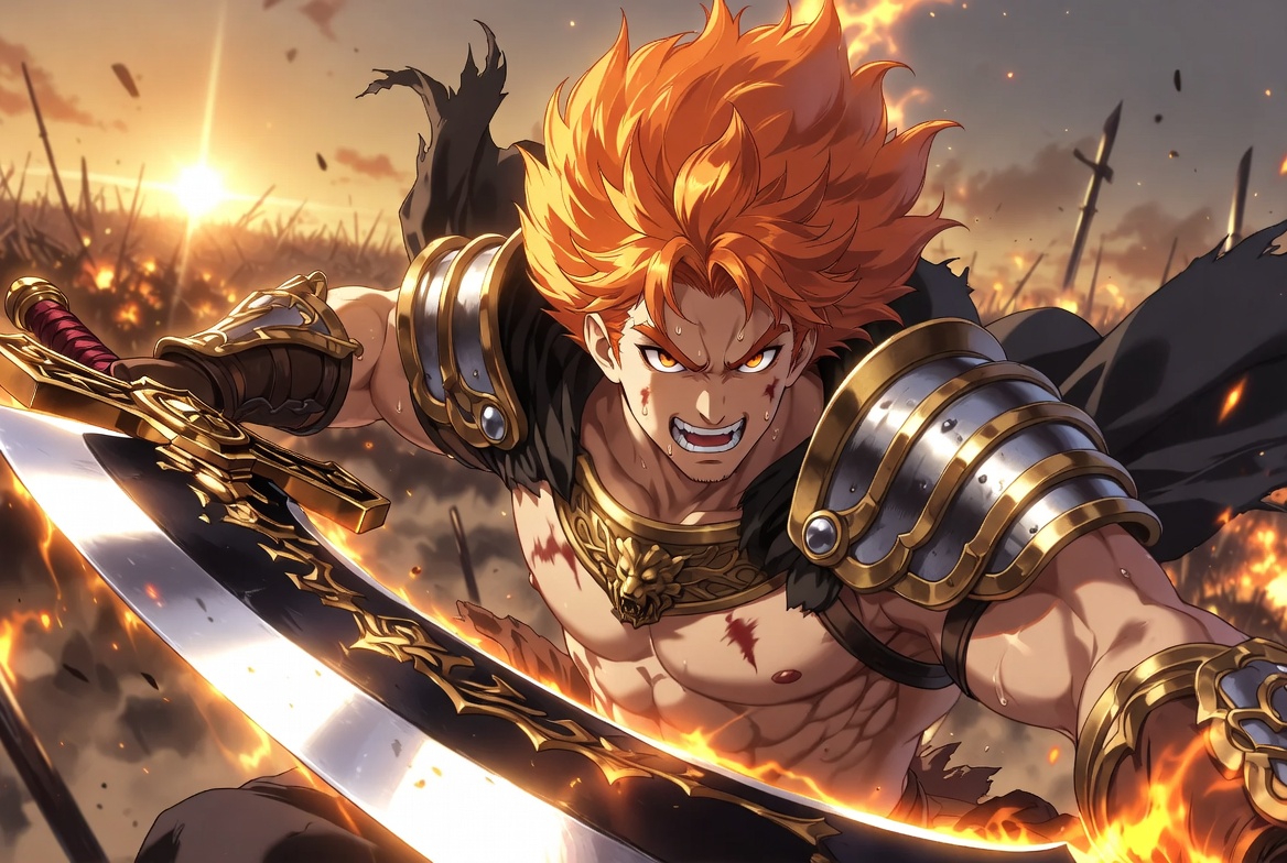 Epic Warrior: Cel-Shaded Anime Masterpiece