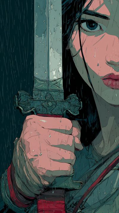 Fierce Warrior in the Storm: A Battle-Ready Portrait