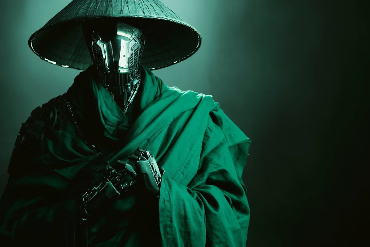 Mystic Cyberpunk Fusion in Chiaroscuro Contrast