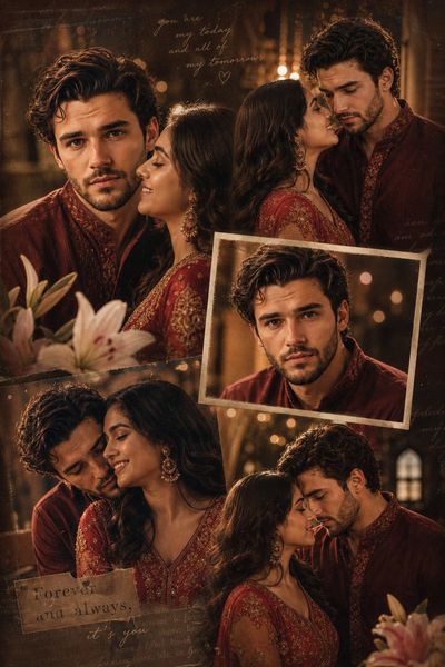 Eternal Romance in Maroon and Gold