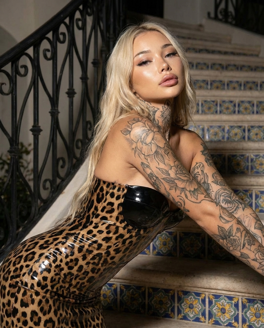 Leopard Luxe Meets Inked Elegance