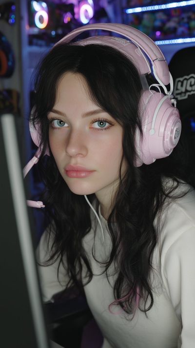Neon Dreams: Cyberpunk Portrait of a Gamer