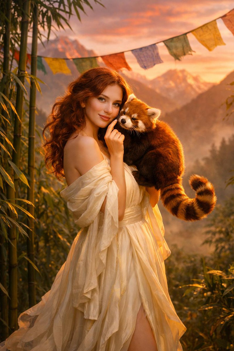 A Dreamlike Moment Between Forest Spirits and Nature's Embrace