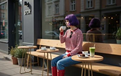 Sage Green Serenity: A Cafe Escape