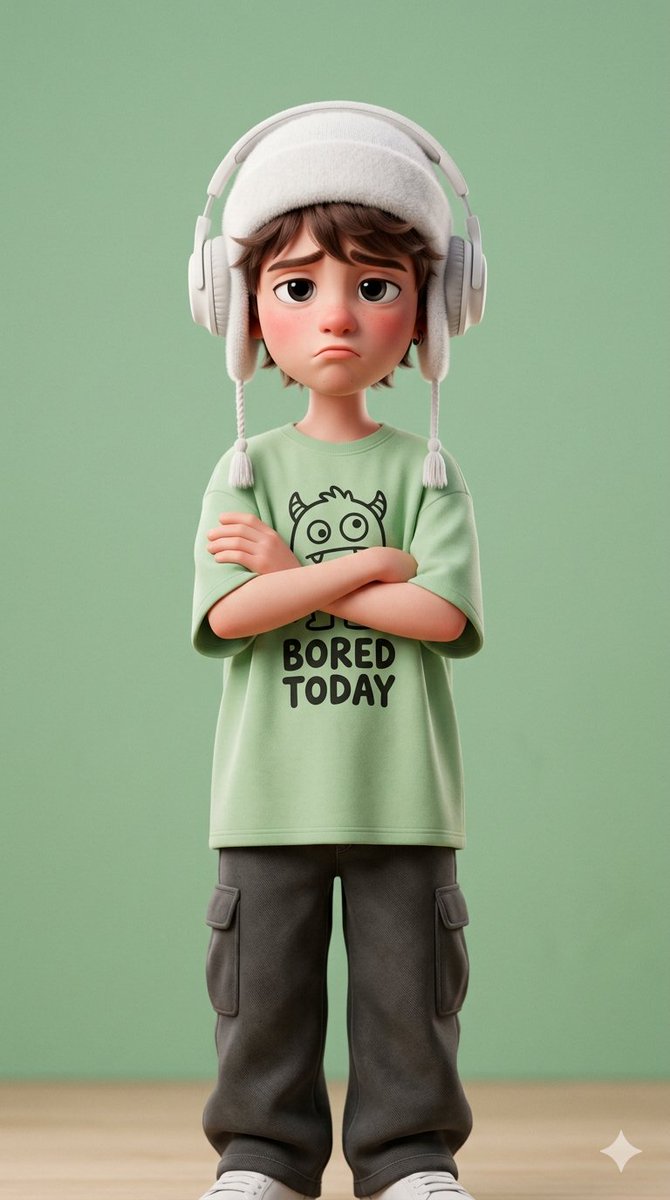 3D Pixar-Style Boy with Expressive Sadness and Detailed Textures