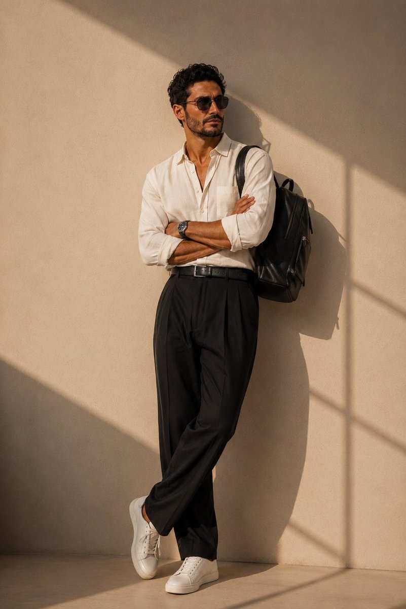 Sophisticated Men's Fashion Editorial in Minimalist Setting