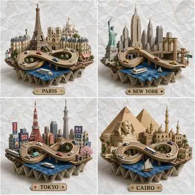Architectural Dreams: Iconic Cities in Papercraft