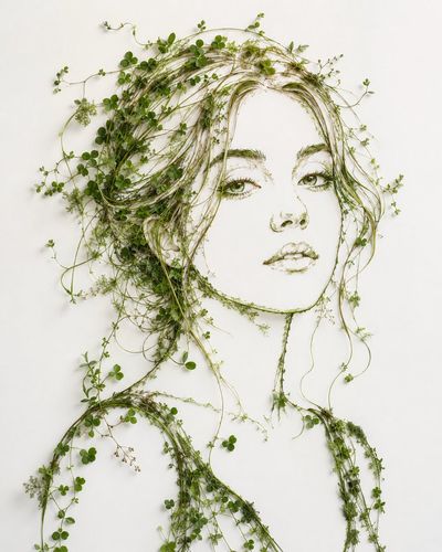 Elegant Botanicals: A Minimalist Portrait