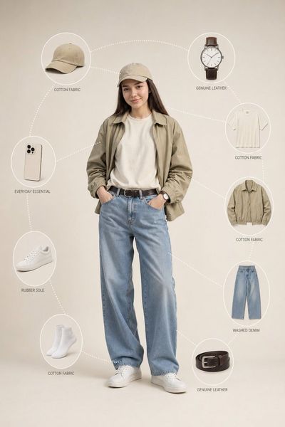 Modern Casual Fashion Breakdown in Ultra-Realistic Detail