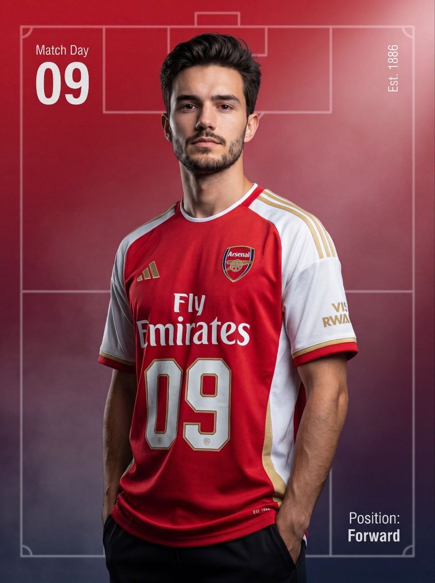 Premium Football Portrait with Modern Jersey Flair